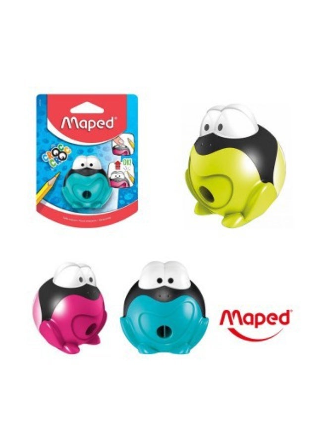 Maped Croc Frog Pencil Sharpener, 3 Pieces Assorted - Image 1